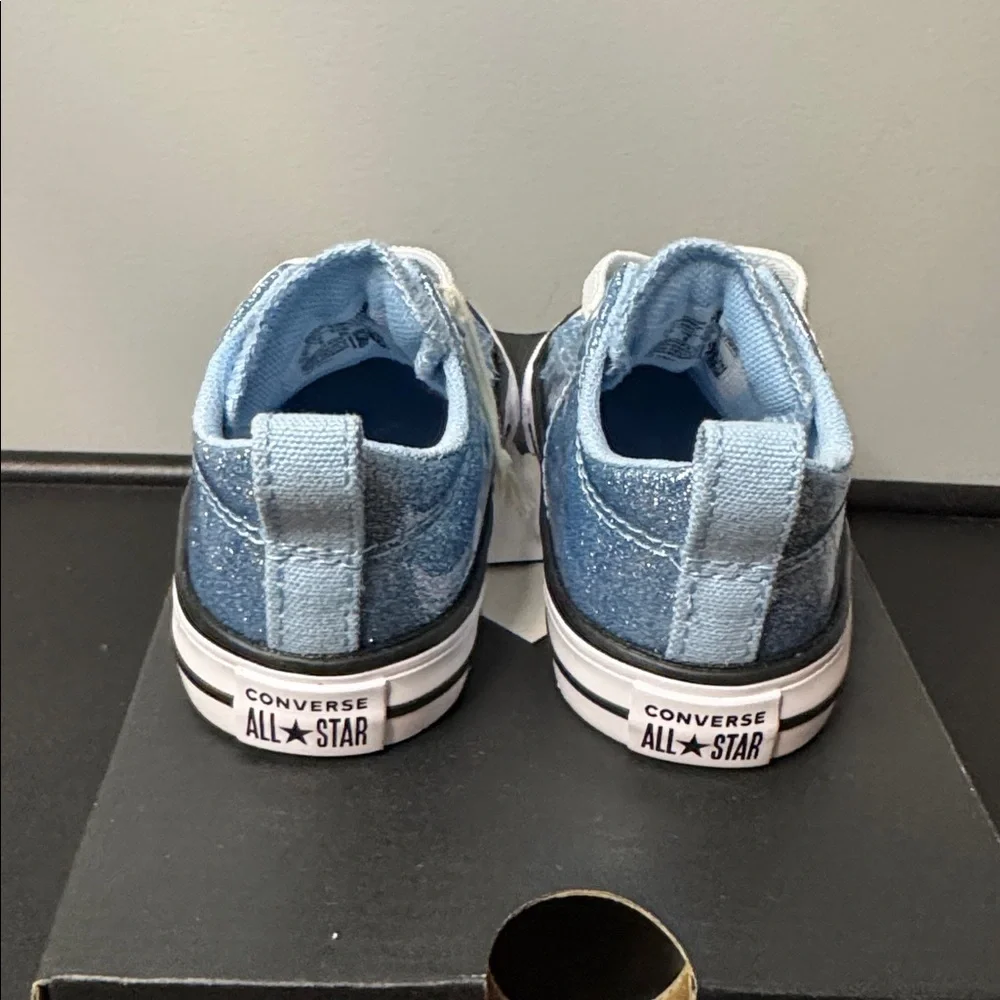 Converse All Star Madison Blue Glitter Sneakers Toddler Size 8 New NIB